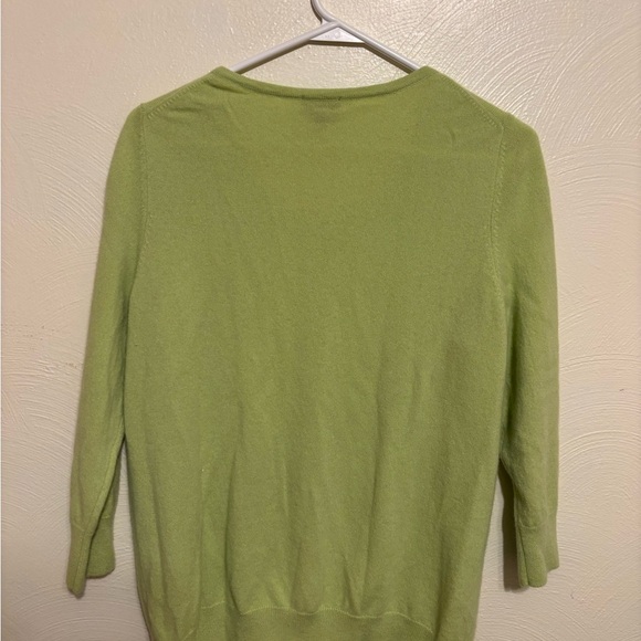 Talbots Pure Cashmere Cardigan Sweater Green 1X Soft Lightweight - Picture 8 of 8
